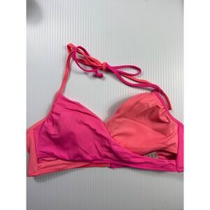 PINK Victoria's Secret Halter‎ Bikini Top Two Tone Swimwear Beach Summer M